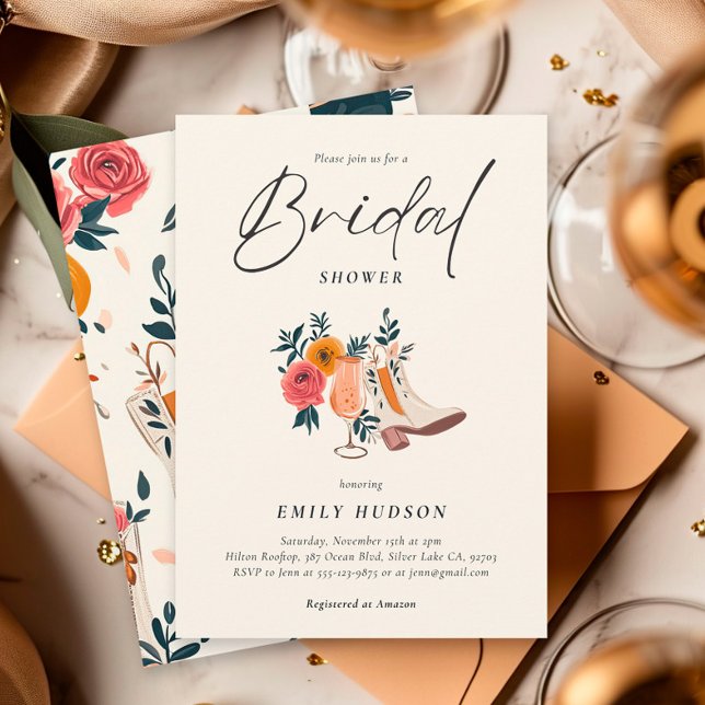 Convites Chá de panela Boots & Bubble Western (Criador carregado)