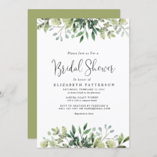 Convites Chá de panela Botânico Eucalyptus 