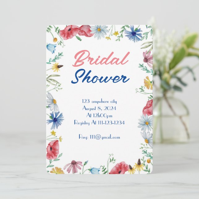 CONVITES CHÁ DE PANELA BOTÂNICO FLORAL (Em pé/Frente)