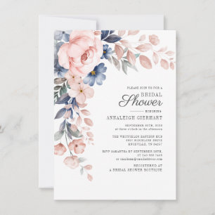 Convites Chá de panela Botânico Floral Rosa