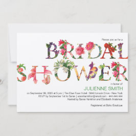 Convites Chá de panela Botânico Moderno Colorido