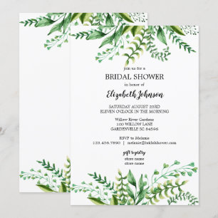 Convites Chá de panela botânico verde elegante