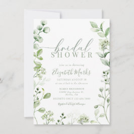 Convites Chá de panela Botânico Verde Moderno