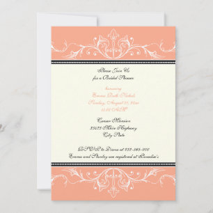 Convites chá de panela branco de coral