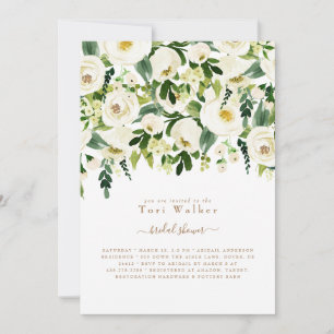 Convites Chá de panela Branco de Troca Floral Branco em Cas