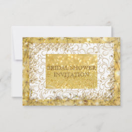 Convites Chá de panela branco do Ouro personalizado