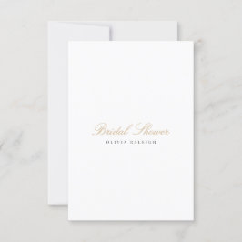 Convites Chá de panela Branco Dourado de Script Elegante