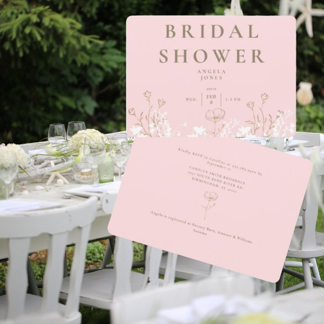 Convites Chá de panela Branco e Dourado Flor (Criador carregado)