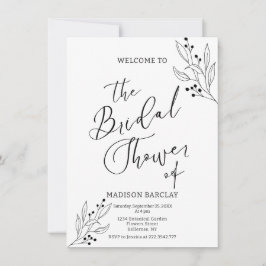 Convites Chá de panela Branco e Preto Clássico