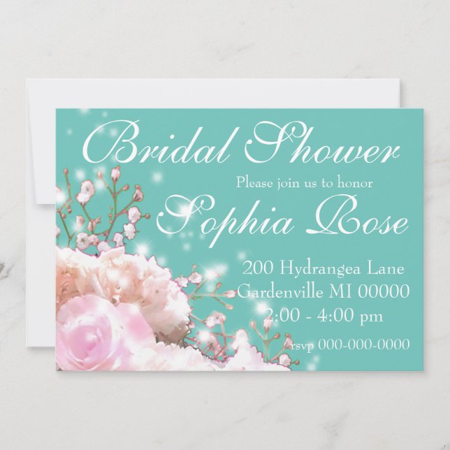 Convites Chá de panela branco elegante de hidrangeas florai (Frente)