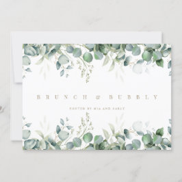 Convites Chá de panela branco Elegante Eucalyptus
