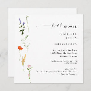 Convites Chá de panela Branco Floral de Summer Watercolor