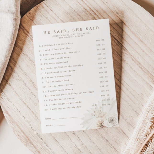 Convites Chá de panela branco Floral disse que ela disse "C (Criador carregado)