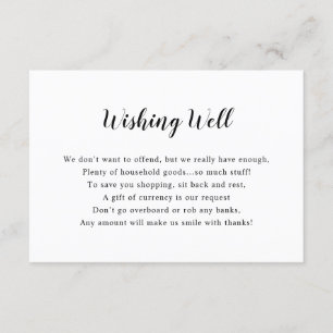 Convites Chá de panela branco ou placa de poço de Wishing