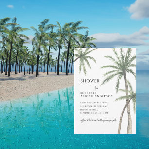 Convites Chá de panela Branco Palm Tree