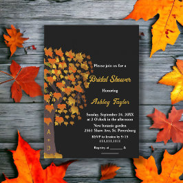 Convites Chá de panela branco preto de árvore entalhada esc