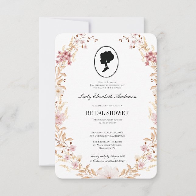 Convites Chá de panela Bridgerton (Frente)