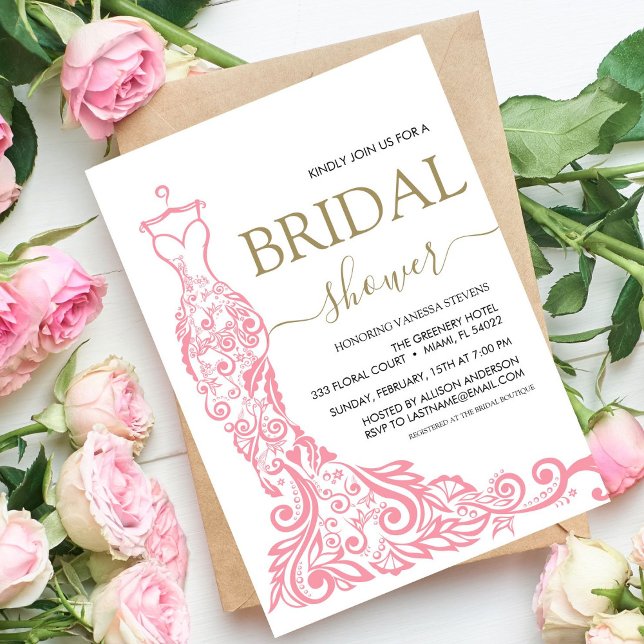 Convites Chá de panela brilhante cor-de-rosa (Criador carregado)