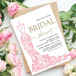 Convites Chá de panela brilhante cor-de-rosa