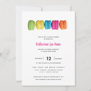 Convites Chá de panela brilhante de Macaron