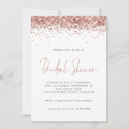 Convites Chá de panela brilhante Dourado de Rosa brilhante 