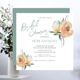 Convites Chá de panela Brilhante Flores de Verão Elegantes