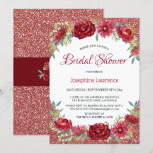 Chá de panela Brilhante Rosa Floral Dourado