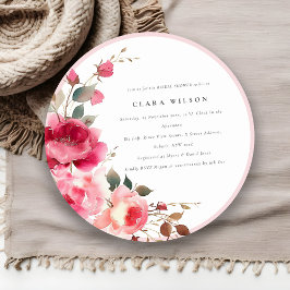 Convites Chá de panela Brilhante Vermelho Rosa Rosa Rosa Ro