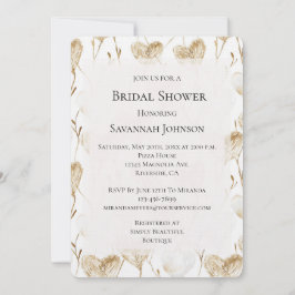 Convites Chá de panela Brown Cream Boho Hearts