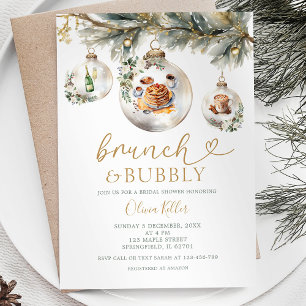 Convites Chá de panela Brunch e Bubble Christmas Baubles