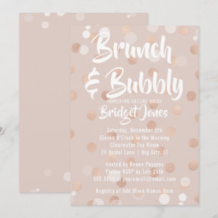 Convites Chá de panela Brunch e Bubble Confetti