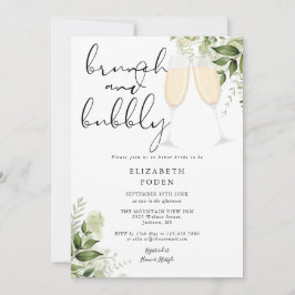 Convites Chá de panela Brunch E Bubble Greenery