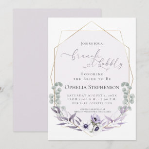 Convites CHÁ DE PANELA  Brunch e Bubbles Lilac Floral