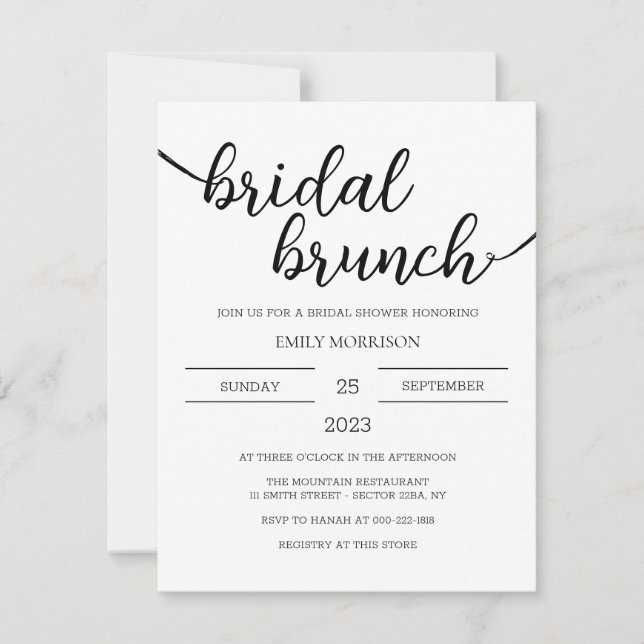 Convites Chá de panela Brunch Invitation Boho (Frente)