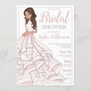 Convites Chá de panela Brunette Glitter Bride