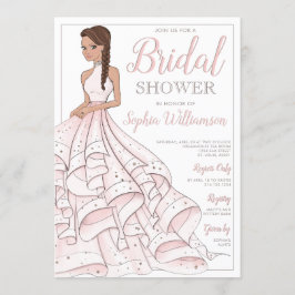 Convites Chá de panela Brunette Glitter Glam Bride