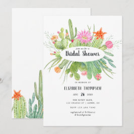 Convites Chá de panela Cactus Watercolor