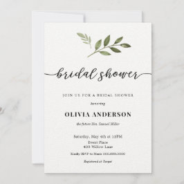 Convites Chá de panela caligráfico com verde