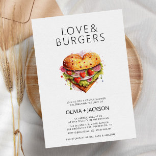 Convites Chá de panela Casal Casual de Amor e Burgers Diver