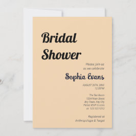 Convites Chá de panela Castanho de Areia Minimalista e Simp