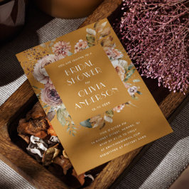 Convites Chá de panela Castanho | Elegante Boho Rustic