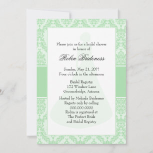 Convites Chá de panela Celadon Damask