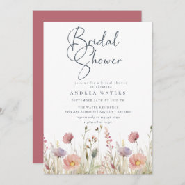 Convites Chá de panela Chic Boho de Flor Selvagem
