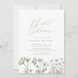 Convites Chá de panela Chic Boho de Flor Selvagem