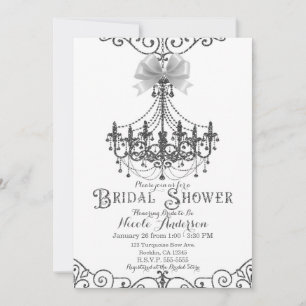 Convites Chá de panela Chic do Arco Branco e Silver