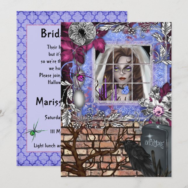 Convites Chá de panela Chic Halloween (Frente/Verso)