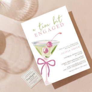 Convites Chá de panela Chic Tini Bit Engaged Martini
