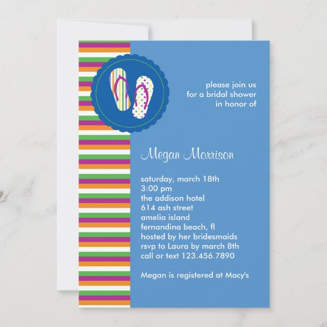 Convites Chá de panela Chinelos (Frente)