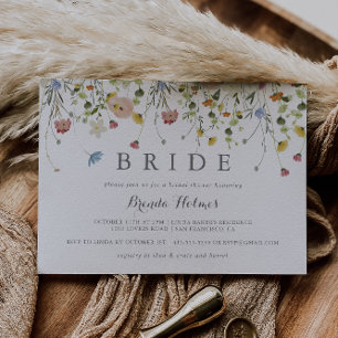 Convites Chá de panela Colorido de Flores Selvagens Colorid