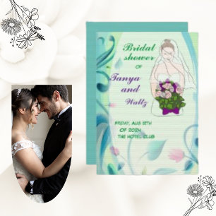 Convites Chá de panela Colorido Flor Floral Cor-de-Rosa